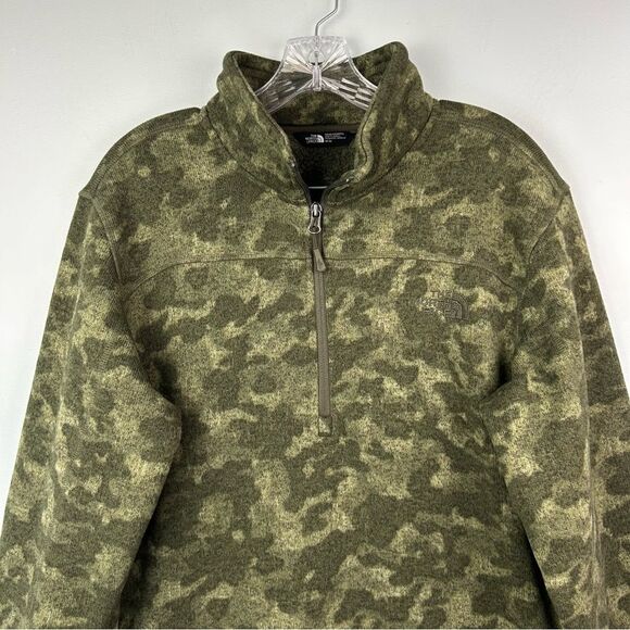 The North Face Sherpa Lined Sweater Knit 1/4 zip Fleece Pullover Jacket Men’s M - Picture 3 of 14